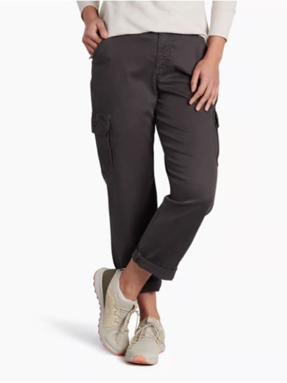 Kuhl Grey Cotton Twill Stretch Gorpcore Cargo Kultivatr Kargo Crop Pants 14